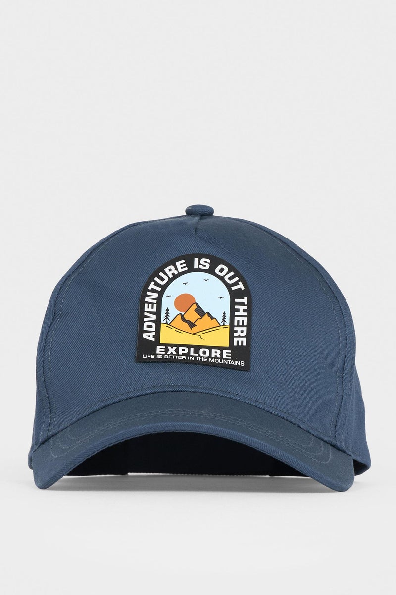 DeFacto Blue Boy Boy Printed Cotton Cap Casual - Image 5